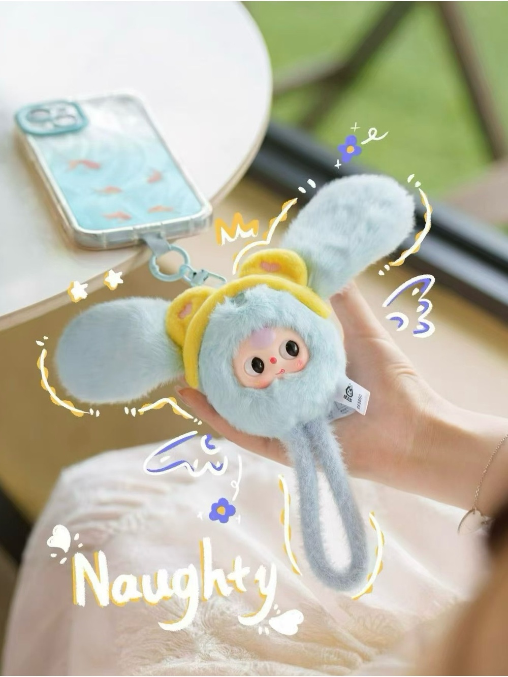 Baby Three Wrist Strap/ Plush Phone Strap Charm - Bunbun bunny